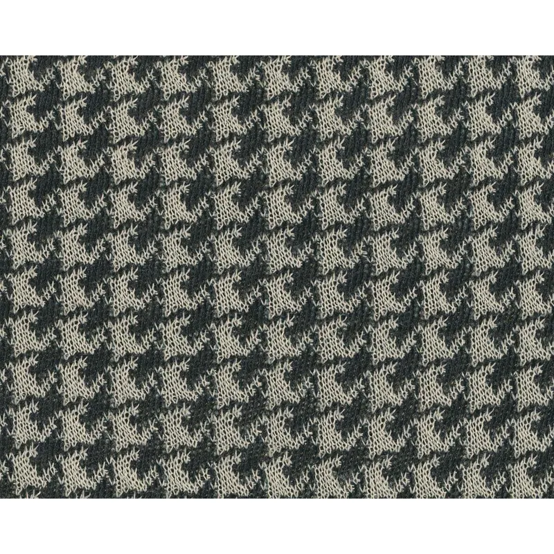 Italienischer Designer-Double-Strickstoff AREZZO, Hahnentritt, dunkelbraun-hellbeige