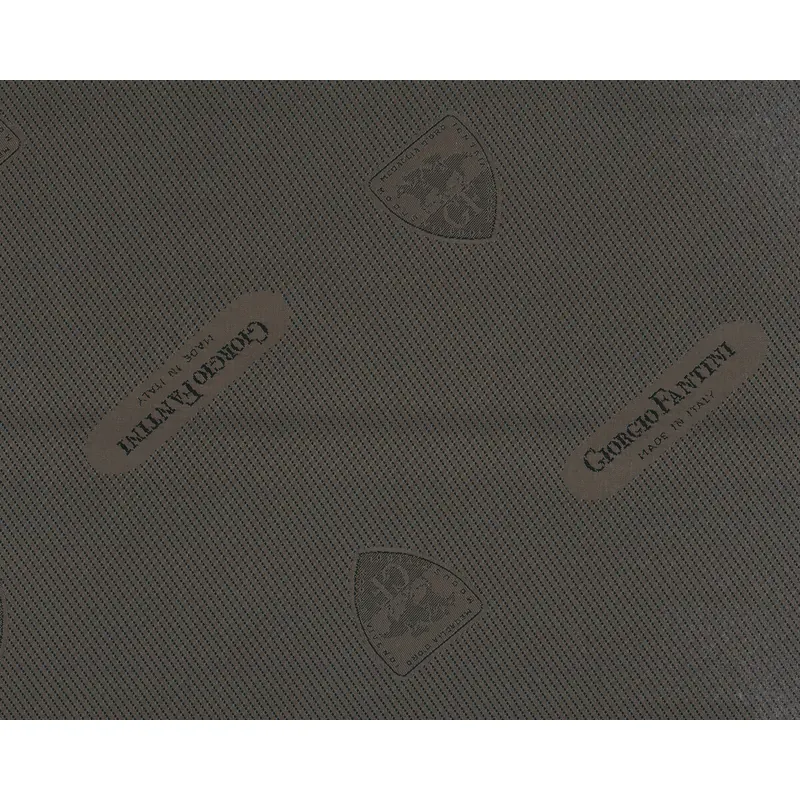 Italienischer Futterstoff FANTINI, Wappen, schlammbraun