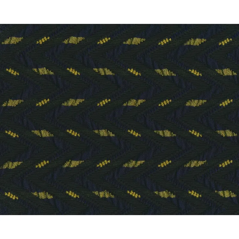 Italienischer Jacquard-Stoff TRIANGOLO, Relief-Zacken, anthrazit-gelb