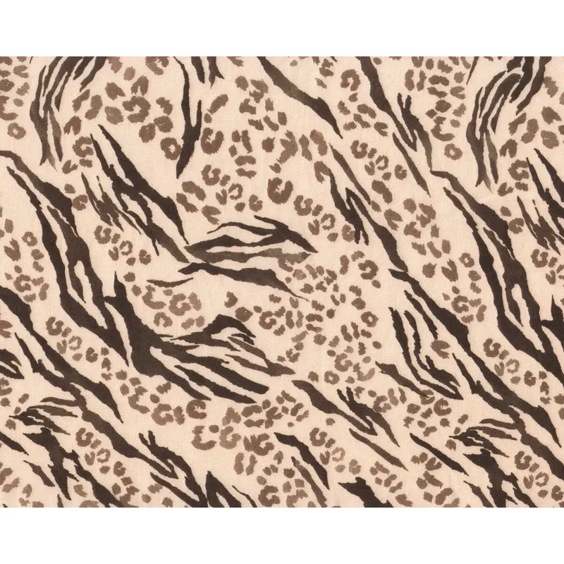 Italienischer Viskosestoff mit Leinen LEONARDO, Animalprint