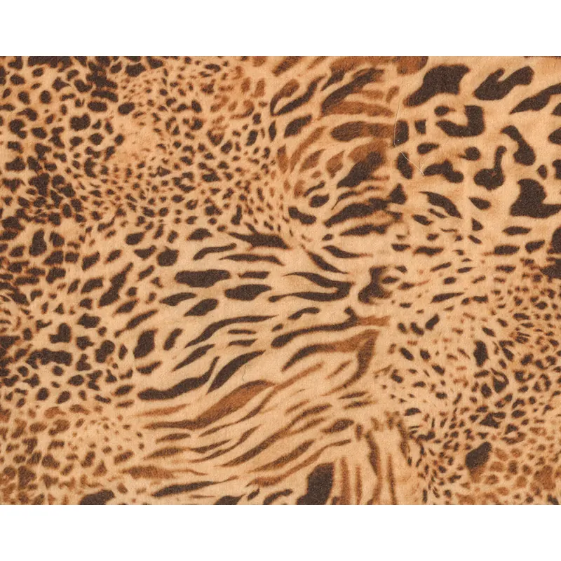 Italienischer Wollstoff LEO PRINT, goldbraun
