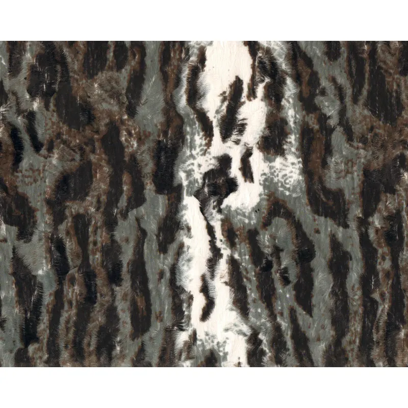 Italienisches Fellimitat aus Viskose OZELOT, Tierfell, grau