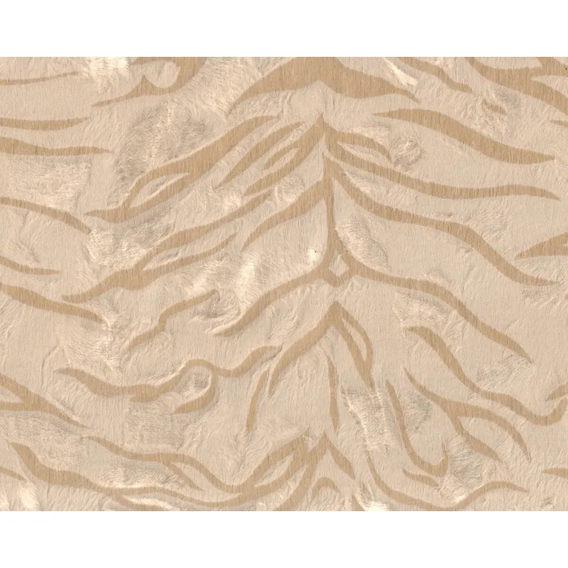 Italienisches Fellimitat aus Viskose TIGER, Tierfell, creme