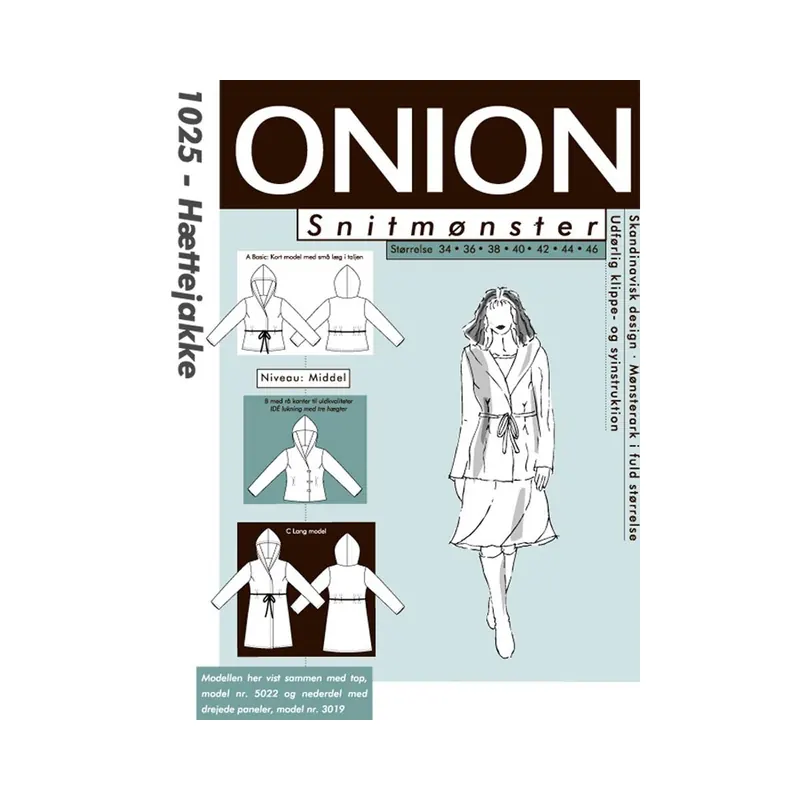 Jacke mit Kapuze, Schnittmuster ONION 1025