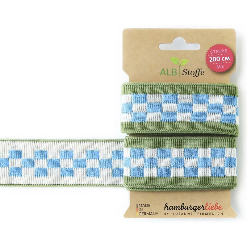 Jacquard-Band STRIPE ME CHECK POINT, Kästchen, grün, Albstoffe