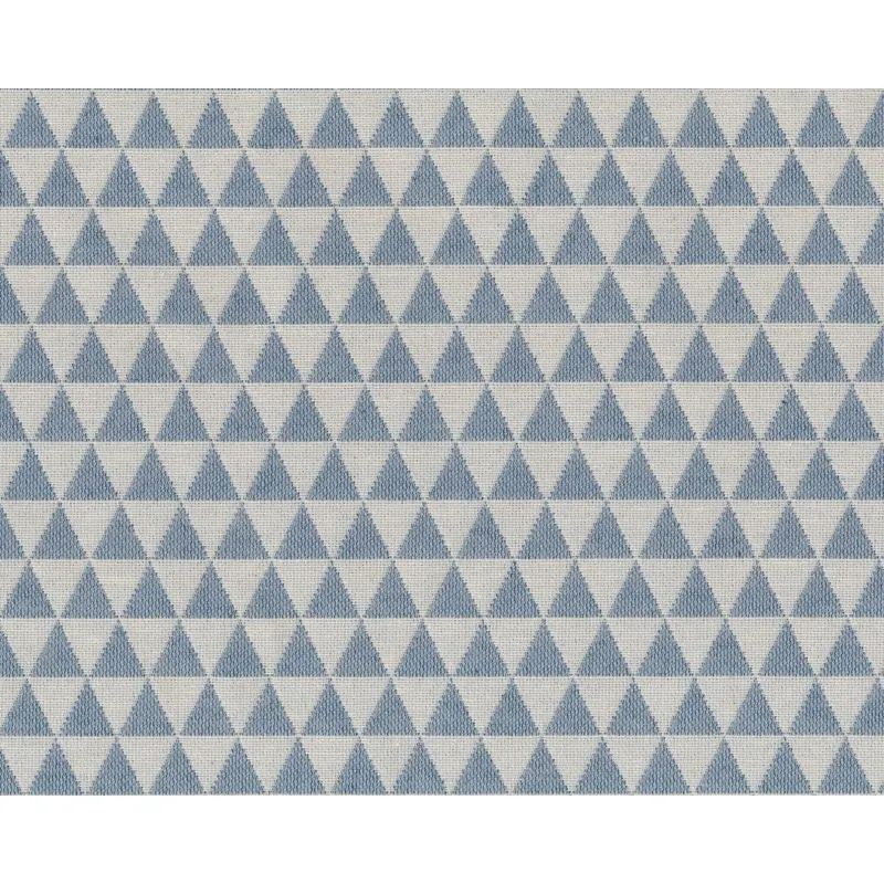 Jacquard-Dekostoff EMANUELLA, Dreiecke, jeansblau-wollweiß