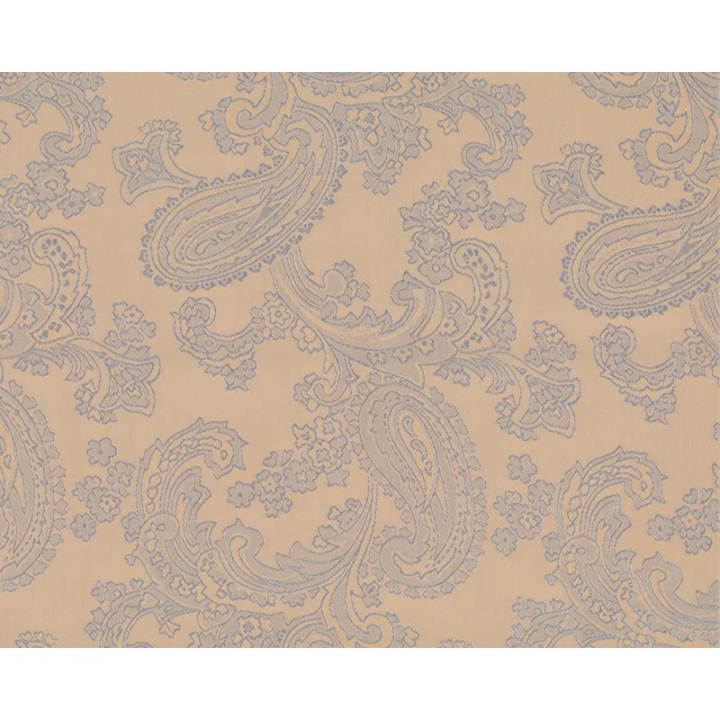 Jacquard-Futterstoff zweifarbig mit Paisleys, beige-hellblau