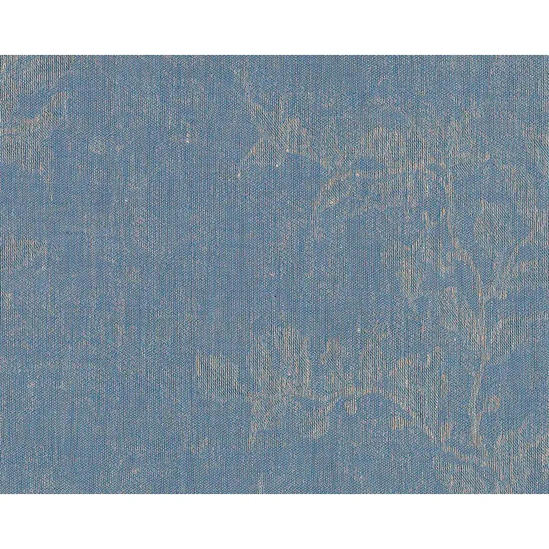Jacquard-Leinenstoff ZWEIG, Überbreite, Blattranken, taubenblau, Leitner Leinen