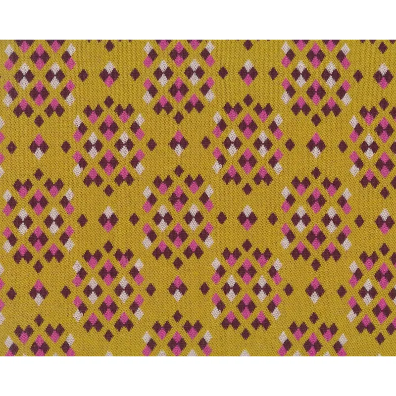 Jacquard-Strick BLISS SPARKLE, Rauten-Sprenkel, senfgelb, Albstoffe