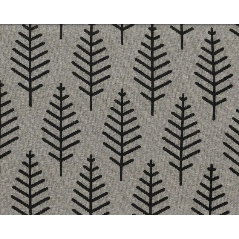 Jacquard-Strick BOTANICAL TRAIL, grau, Albstoffe