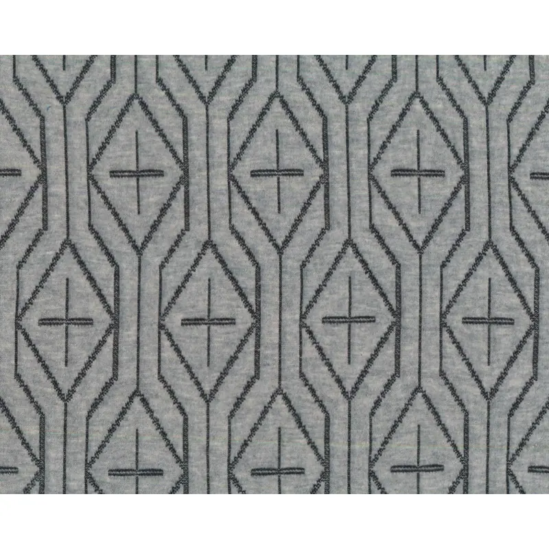 Jacquard-Strick SNUGGLE STEP, Kreuzrauten, grau, Albstoffe