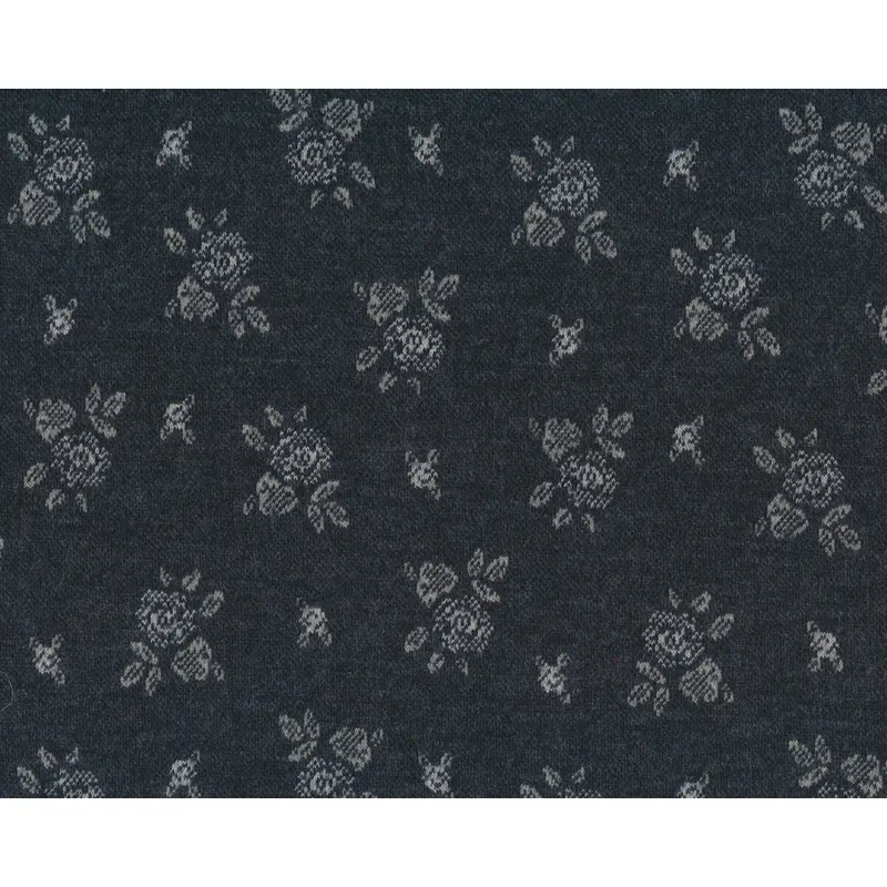 Jacquard-Strickstoff aus Schurwolle IRMINA, Röschen, Hilco