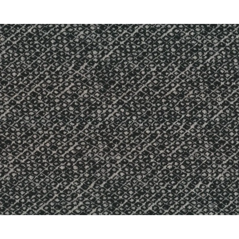Jacquard-Strickstoff aus Wolle HUNTER, Rautenmuster, schwarz, Hilco