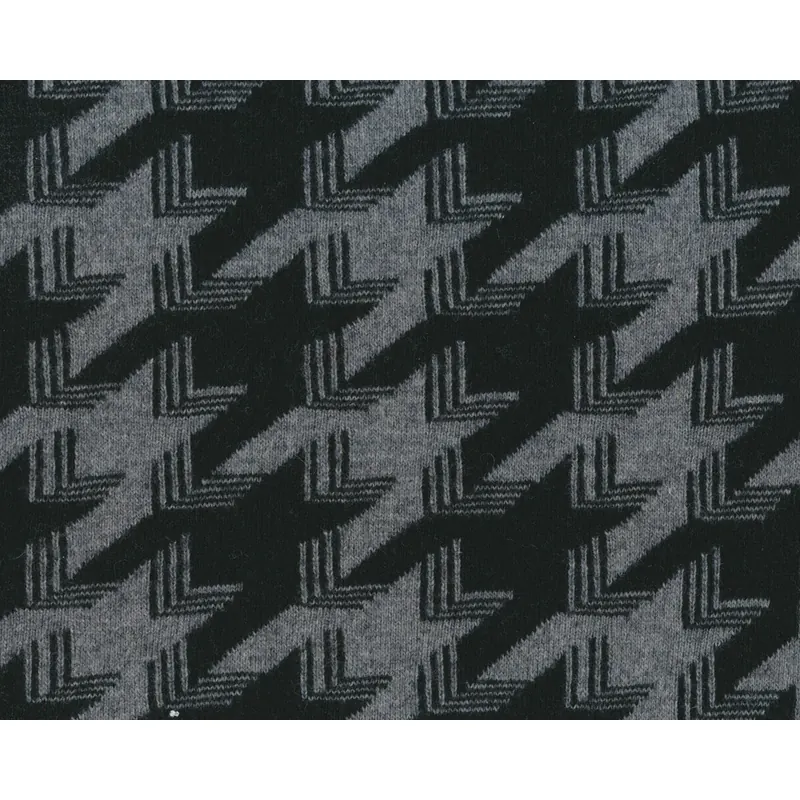 Jacquard-Strickstoff aus Wolle VITUS, Hahnentritt, schwarz, Hilco