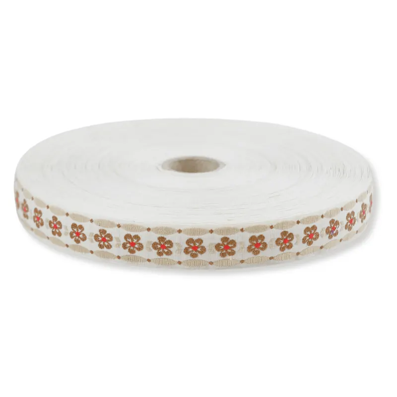 Jacquardband BUTTERBLUME, Blüte, 20 mm breit, creme, Kafka