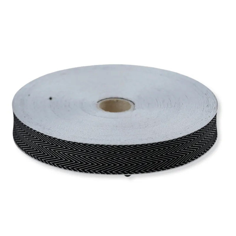 Jacquardband CHEVRON, Fischgrat, 20 mm breit, schwarz, Kafka