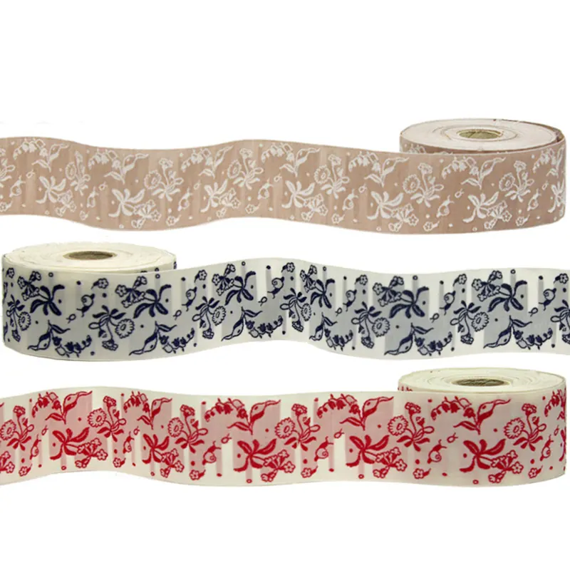 Jacquardband FRÜHLING, 4 cm breit, Kafka