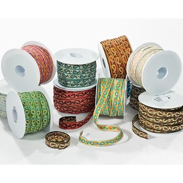 Jacquardband PASCALE, Paisleys, 15 mm breit, 11 Farben