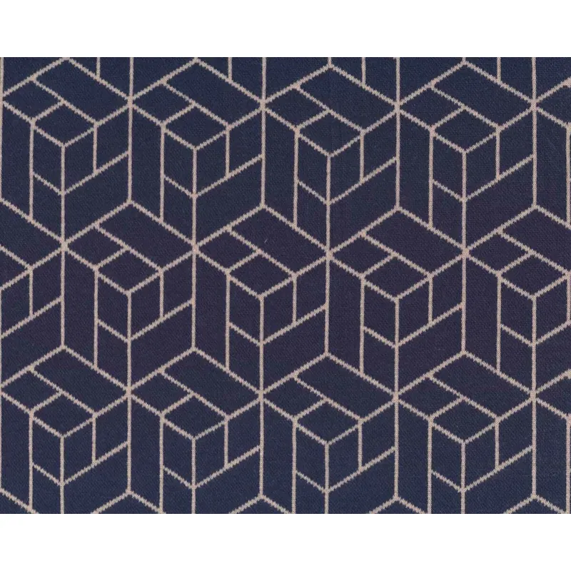 Jacquardjersey COZY COLLECTION, Würfel-Geometrie, dunkelblau, Lycklig Design