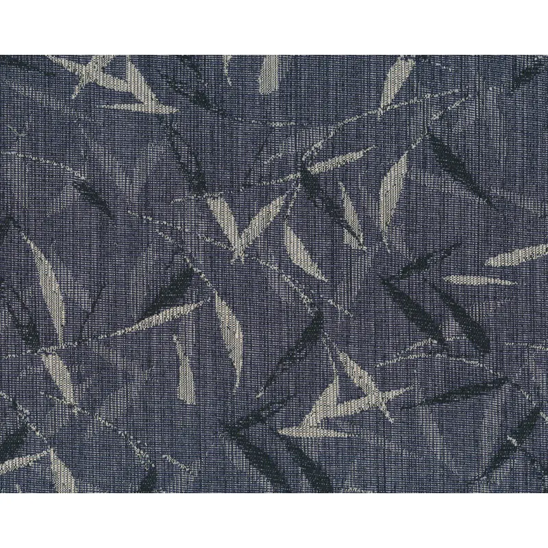 Jacquardstoff STRETCHI JEANS DARK, Blätter, Hilco
