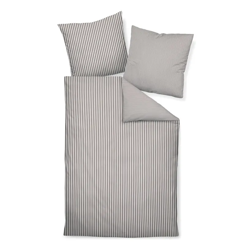 Janine Edelflanell Bettwäsche 135X200,80x80 2 teilig Chinchilla S 78060-57-500 vulkan