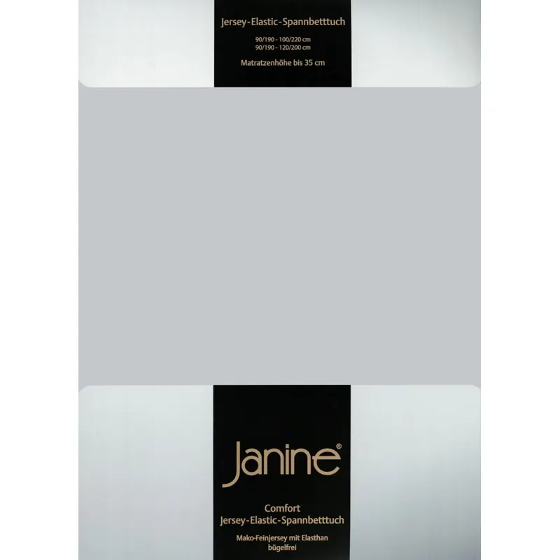 Janine Elastic-Jersey, 95% Baumwolle, 5% Elasthan Spannbettlaken SpB. 100x200 1 teilig  ELASTIC-JERSEY 5002-18-380 silber