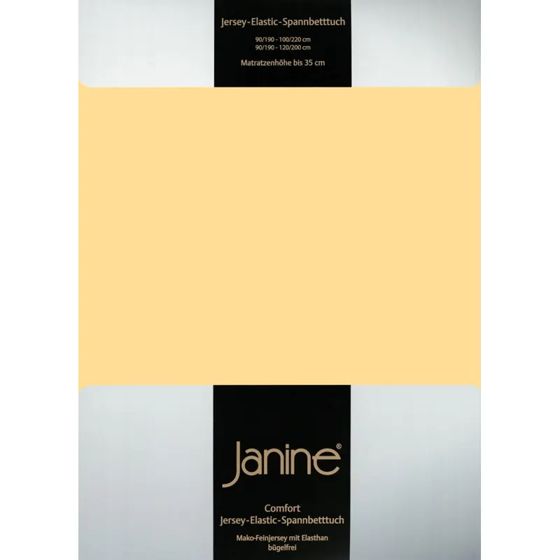 Janine Elastic-Jersey, 95% Baumwolle, 5% Elasthan Spannbettlaken SpB. 100x200 1 teilig  ELASTIC-JERSEY 5002-23-380 vanille