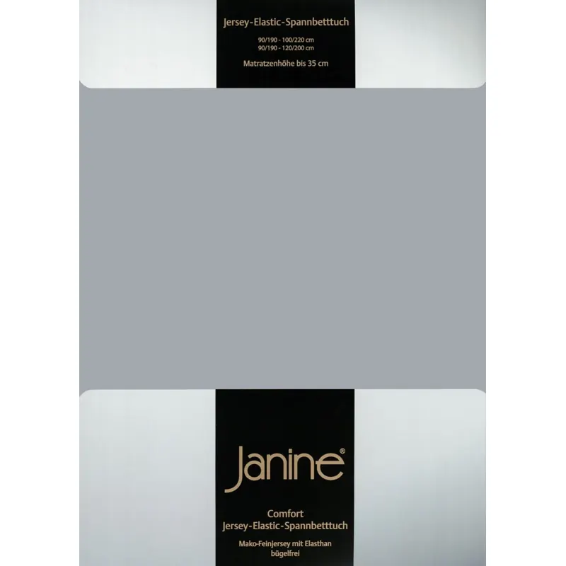 Janine Elastic-Jersey, 95% Baumwolle, 5% Elasthan Spannbettlaken SpB. 100x200 1 teilig  ELASTIC-JERSEY 5002-28-380 platin