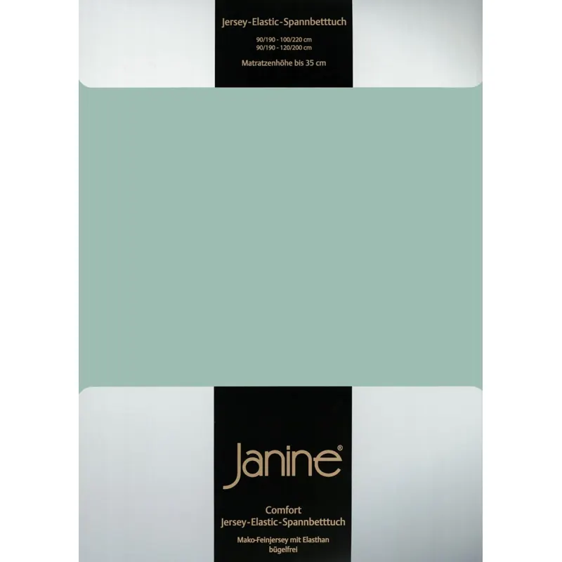 Janine Elastic-Jersey, 95% Baumwolle, 5% Elasthan Spannbettlaken SpB. 100x200 1 teilig  ELASTIC-JERSEY 5002-36-380 rauchgrün