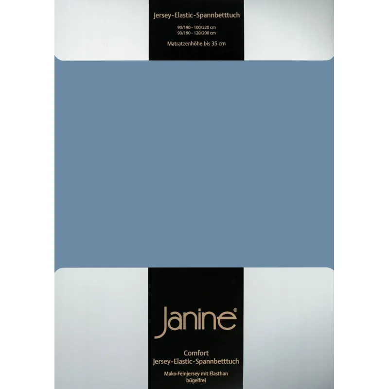 Janine Elastic-Jersey, 95% Baumwolle, 5% Elasthan Spannbettlaken SpB. 100x200 1 teilig ELASTIC-JERSEY 5002-62-380 denimblau