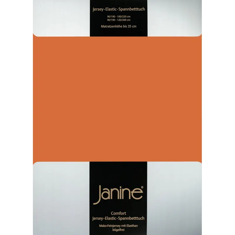 Janine Elastic-Jersey, 95% Baumwolle, 5% Elasthan Spannbettlaken SpB. 100x200 1 teilig  ELASTIC-JERSEY 5002-67-380 rost-orange