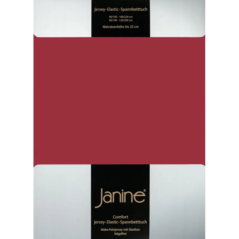 Janine Elastic-Jersey, 95% Baumwolle, 5% Elasthan Spannbettlaken SpB. 100x200 1 teilig ELASTIC-JERSEY 5002-71-380 granat