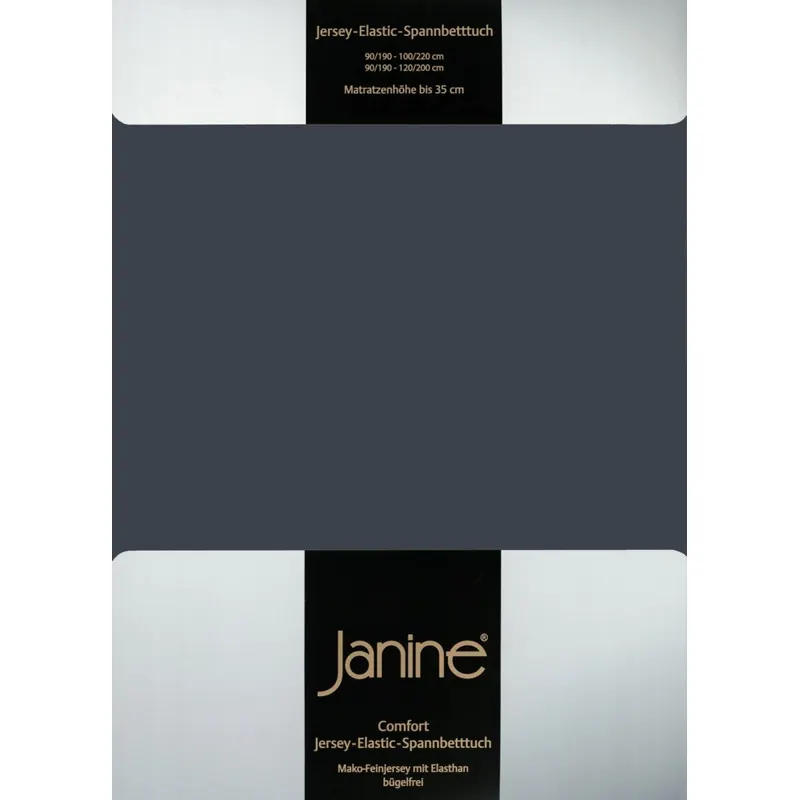 Janine Elastic-Jersey, 95% Baumwolle, 5% Elasthan Spannbettlaken SpB. 100x200 1 teilig ELASTIC-JERSEY 5002-78-380 titan