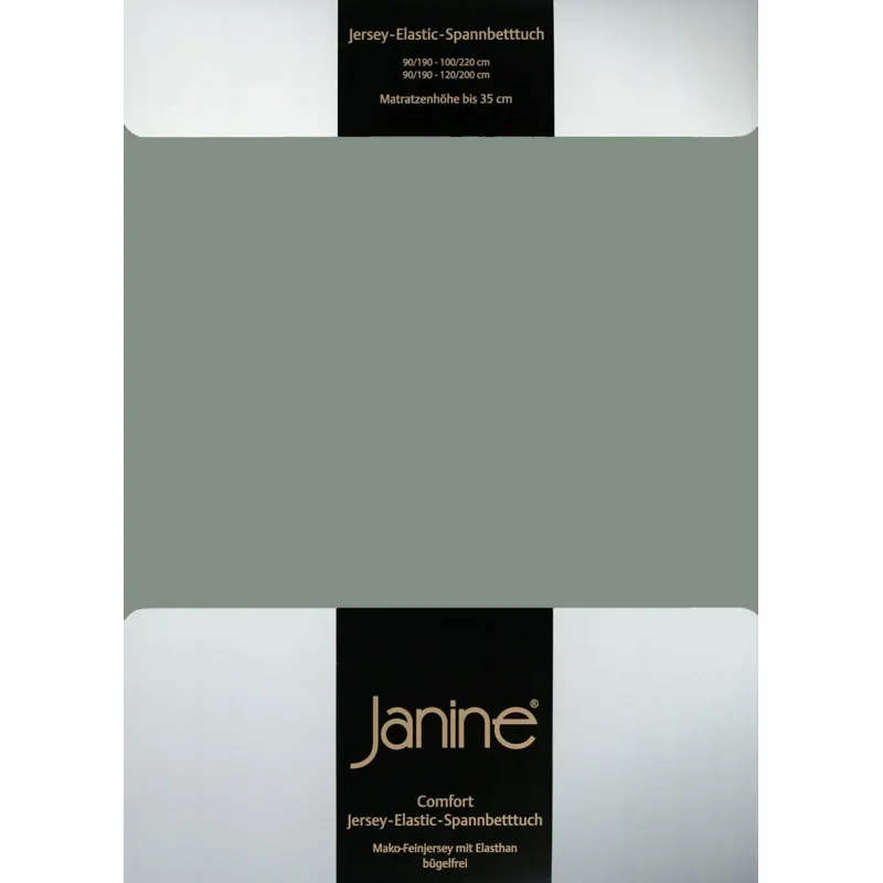 Janine Elastic-Jersey, 95% Baumwolle, 5% Elasthan Spannbettlaken SpB. 100x200 2 teilig  Elastic 5002-660-380 salbeigrün