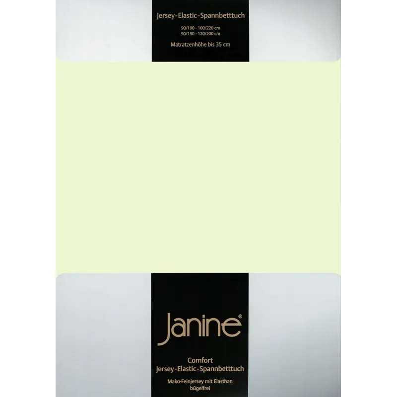 Janine Elastic-Jersey, 95% Baumwolle, 5% Elasthan Spannbettlaken SpB.  150x200 1 teilig  ELASTIC-JERSEY 5002-06-386 limone