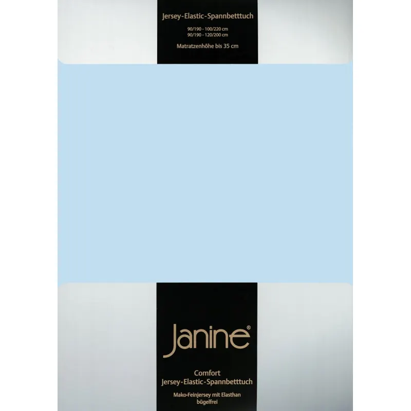 Janine Elastic-Jersey, 95% Baumwolle, 5% Elasthan Spannbettlaken SpB.  150x200 1 teilig  ELASTIC-JERSEY 5002-12-386 hellblau