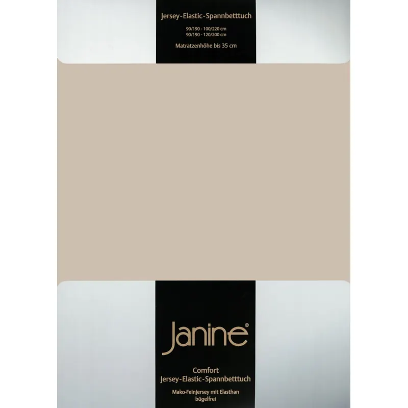 Janine Elastic-Jersey, 95% Baumwolle, 5% Elasthan Spannbettlaken SpB.  150x200 1 teilig  ELASTIC-JERSEY 5002-19-386 naturell