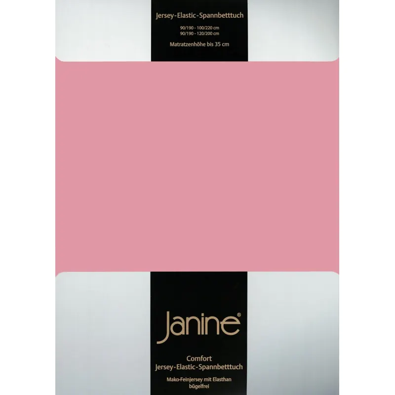 Janine Elastic-Jersey, 95% Baumwolle, 5% Elasthan Spannbettlaken SpB.  150x200 1 teilig  ELASTIC-JERSEY 5002-21-386 altrosé
