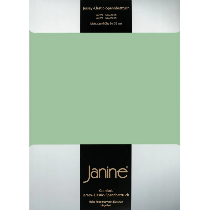 Janine Elastic-Jersey, 95% Baumwolle, 5% Elasthan Spannbettlaken SpB.  150x200 1 teilig  ELASTIC-JERSEY 5002-26-386 lind