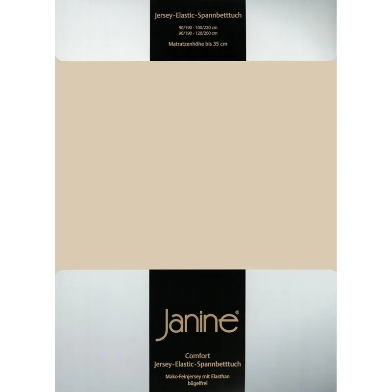 Janine Elastic-Jersey, 95% Baumwolle, 5% Elasthan Spannbettlaken SpB.  150x200 1 teilig  ELASTIC-JERSEY 5002-29-386 sand