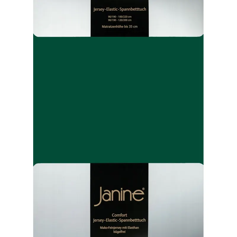 Janine Elastic-Jersey, 95% Baumwolle, 5% Elasthan Spannbettlaken SpB.  150x200 1 teilig  ELASTIC-JERSEY 5002-677-386 waldgrün