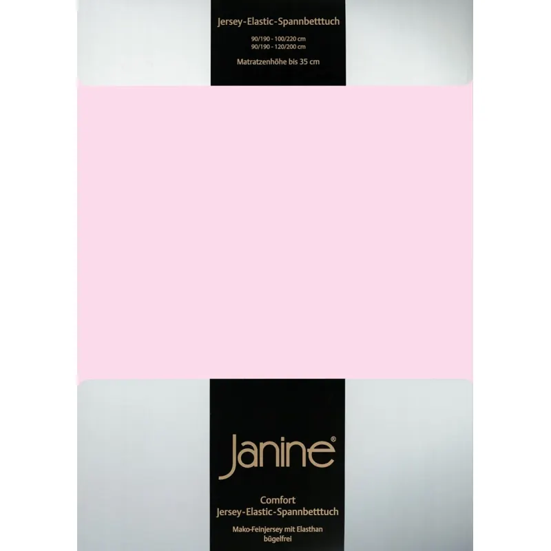 Janine Elastic-Jersey, 95% Baumwolle, 5% Elasthan Spannbettlaken SpB - 200x200 1 teilig ELASTIC-JERSEY 5002-11-377 zartrosa