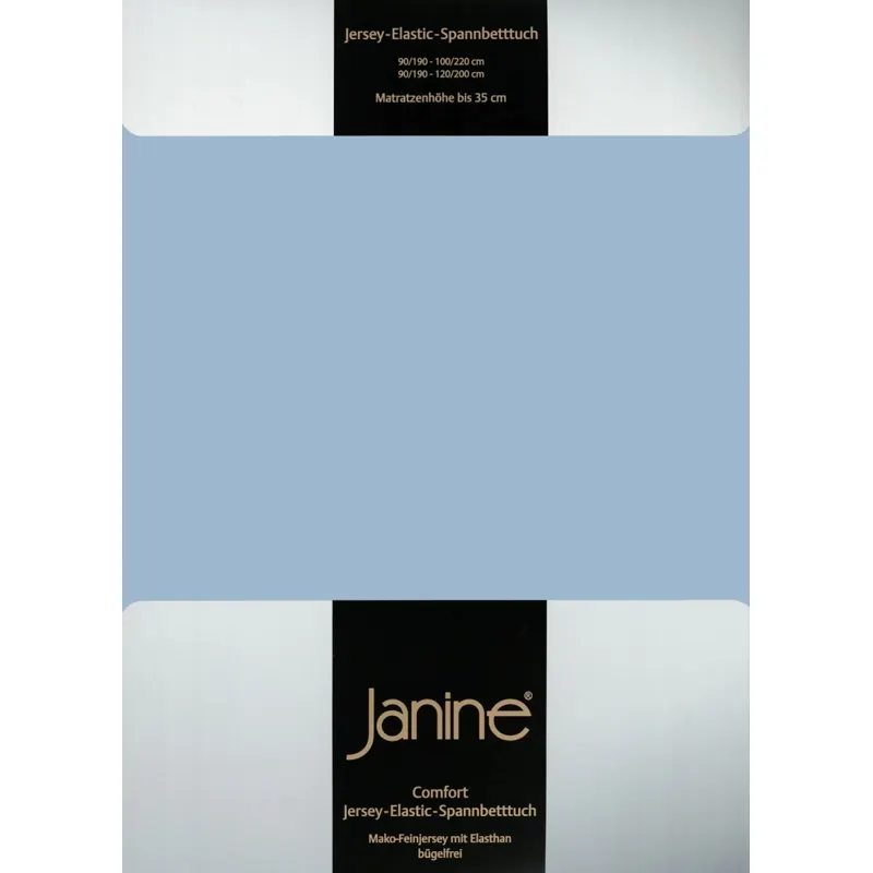 Janine Elastic-Jersey, 95% Baumwolle, 5% Elasthan Spannbettlaken SpB - 200x200 1 teilig ELASTIC-JERSEY 5002-32-377 perlblau