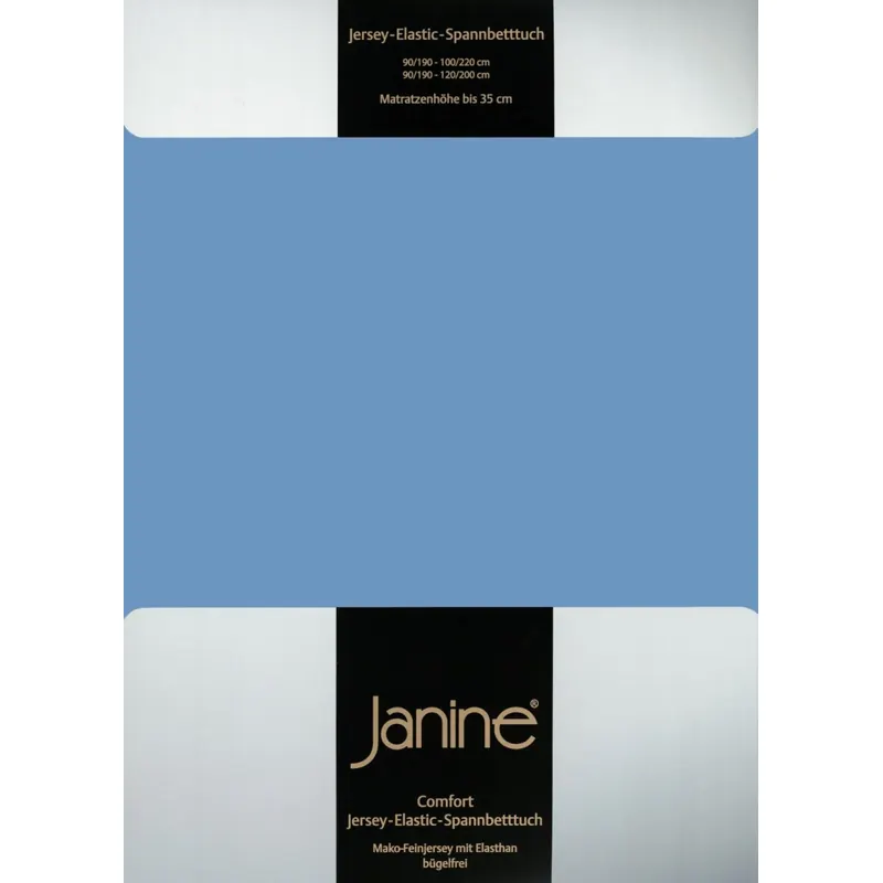 Janine Elastic-Jersey, 95% Baumwolle, 5% Elasthan Spannbettlaken SpB - 200x200 1 teilig  ELASTIC-JERSEY 5002-42-377 blau