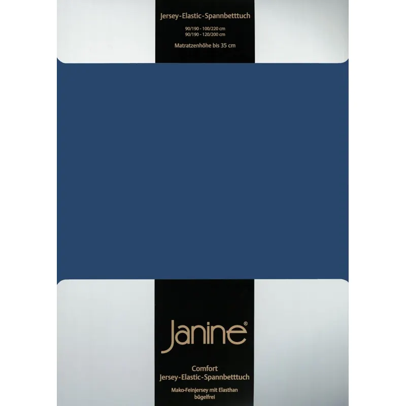 Janine Elastic-Jersey, 95% Baumwolle, 5% Elasthan Spannbettlaken SpB - 200x200 1 teilig ELASTIC-JERSEY 5002-82-377 marine