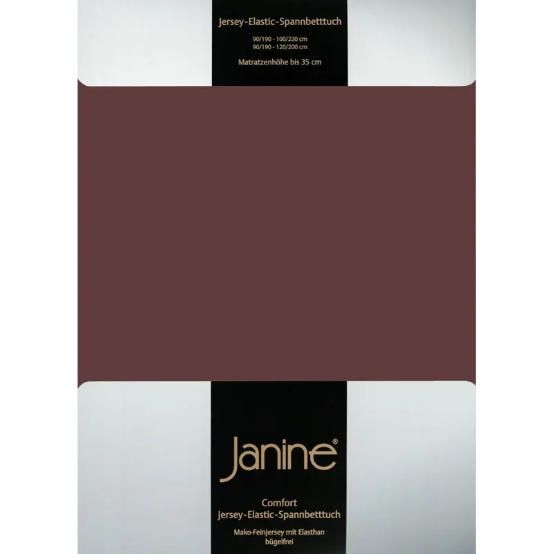 Janine Elastic-Jersey, 95% Baumwolle, 5% Elasthan Spannbettlaken SpB - 200x200 1 teilig  ELASTIC-JERSEY 5002-87-377 dunkelbraun
