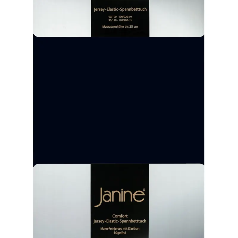 Janine Elastic-Jersey, 95% Baumwolle, 5% Elasthan Spannbettlaken SpB - 200x200 1 teilig  ELASTIC-JERSEY 5002-98-377 schwarz