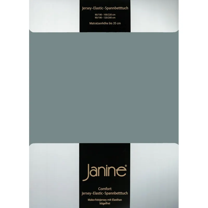 Janine Elastic-Jersey, 95% Baumwolle, 5% Elasthan Spannbettlaken SpB - 200x200 2 teilig  Elastic 5002-650-377 mineralgrün