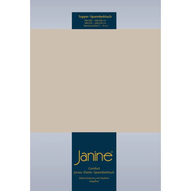 Janine Elastic-Jersey, 95% Baumwolle, 5% Elasthan Spannbettlaken TO SpB.100x200 1 teilig  TOPPER 5001-19-380 naturell