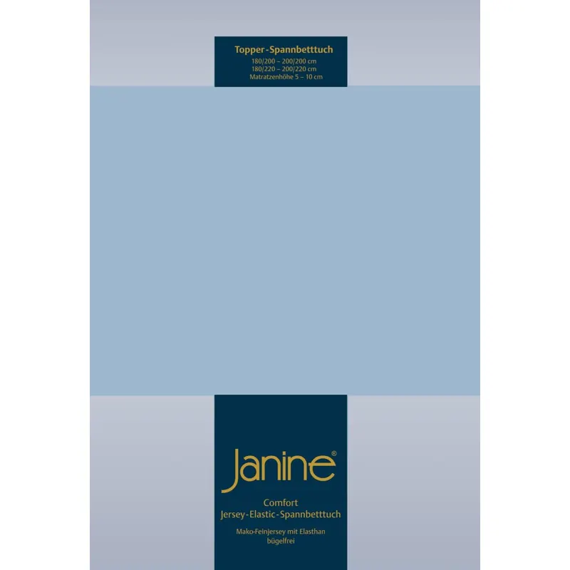 Janine Elastic-Jersey, 95% Baumwolle, 5% Elasthan Spannbettlaken TO SpB.100x200 1 teilig  TOPPER 5001-32-380 perlblau